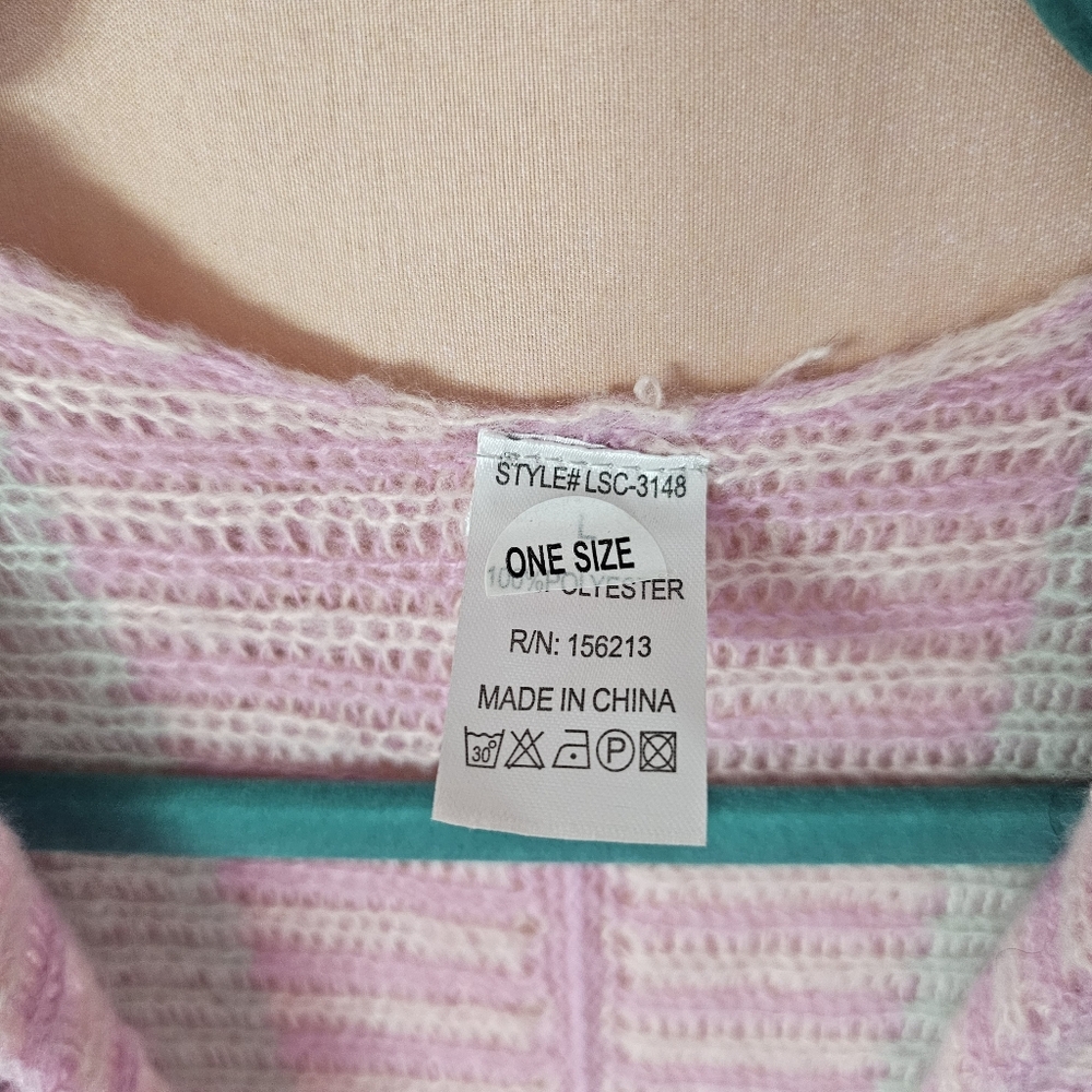 Pastel Rainbow Kawaii Fairy Kei Frilly Open Front Longlike Cardigan Sweater - Picture 2 of 7